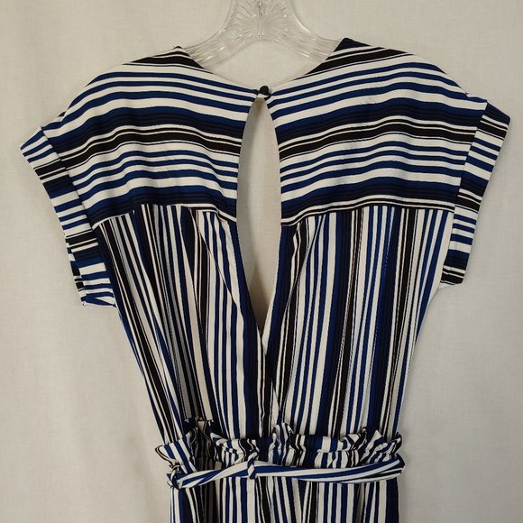 Sophia + Zeke Striped Navy Blue Jumpsuit  Size: S - Picture 8 of 11